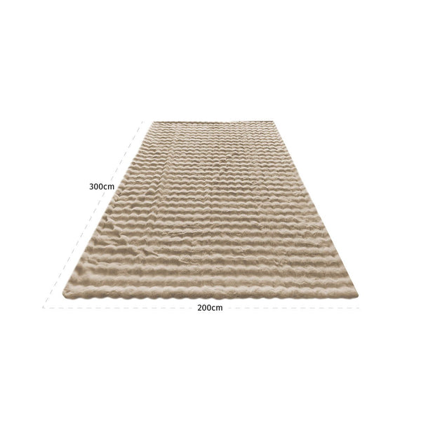 Plaid Nordic Plush Beige 200x300 - XShowhome Limited - Richmond