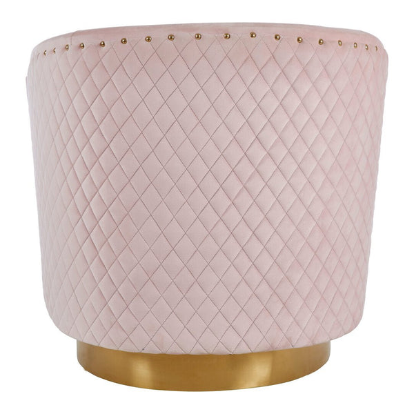 Plazoni Pink Velvet Swivel Chair with Gold Base - Canwell Interiors Limited - Xshowhome