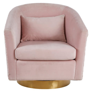 Plazoni Pink Velvet Swivel Chair with Gold Base - Canwell Interiors Limited - Xshowhome