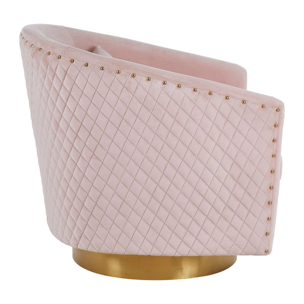 Plazoni Pink Velvet Swivel Chair with Gold Base - XShowhome Limited - Xshowhome