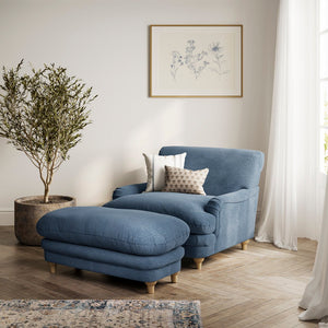 Plumpton Chair Denim Blue Weave - Canwell Interiors Limited - Canwell