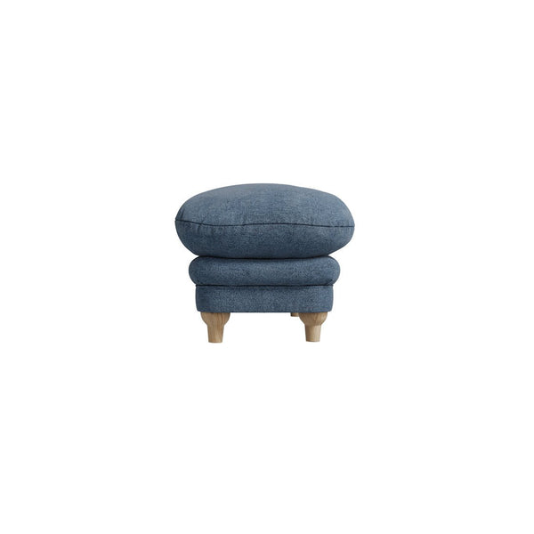 Plumpton Footstool Denim Blue Weave - Canwell Interiors Limited - Canwell