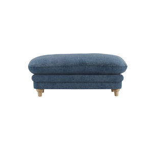 Plumpton Footstool Denim Blue Weave - Canwell Interiors Limited - Canwell