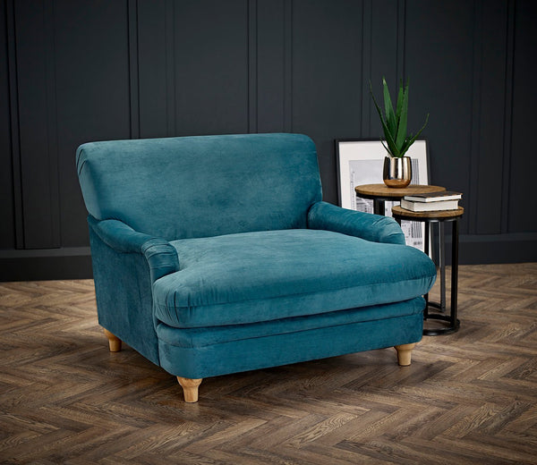 Plumpton Footstool Duck Egg Blue Weave - Canwell Interiors Limited - Canwell