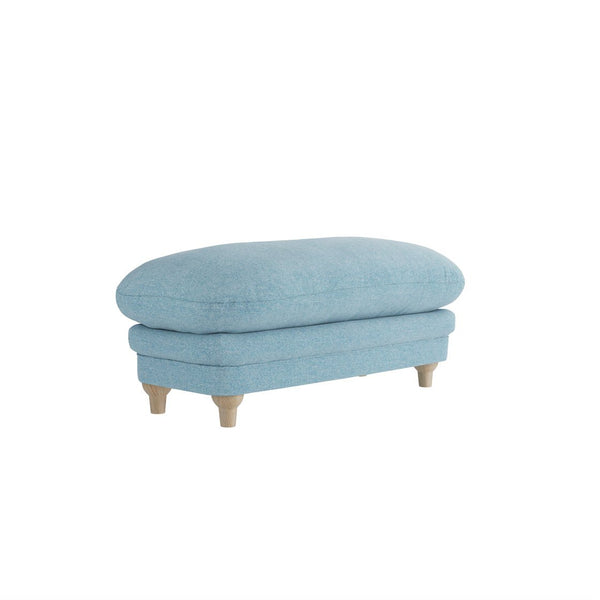 Plumpton Footstool Duck Egg Blue Weave - Canwell Interiors Limited - Canwell