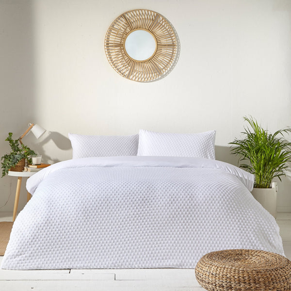 Polka Tuft Single Duvet Set White - Canwell Interiors Limited - Riva