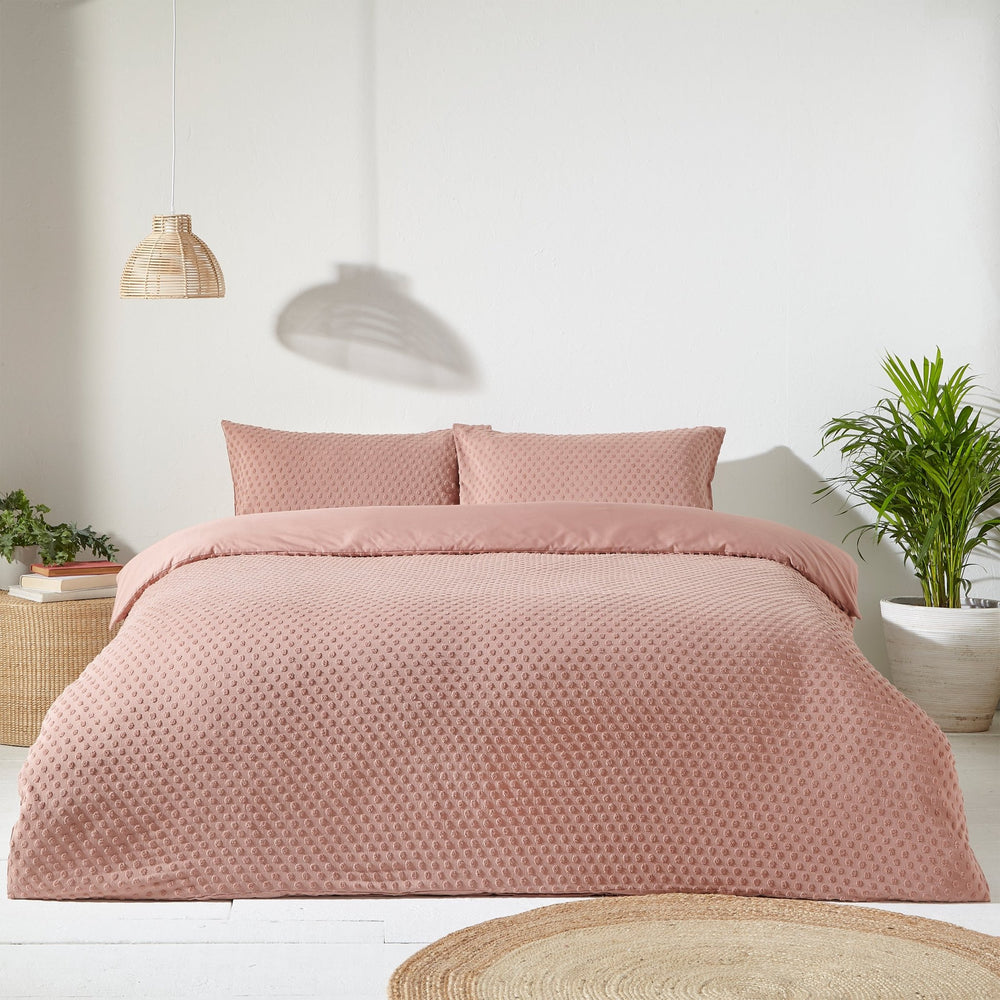 Polka Tuft Super King Duvet Set Blush - Canwell Interiors Limited - Riva