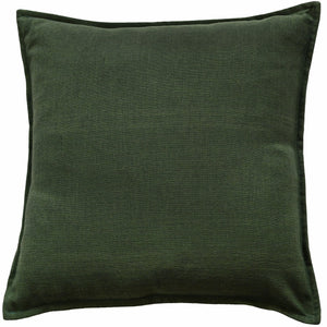 Poly Linen Mix with Flange Dk Green 45x45 - Canwell Interiors Limited - Malini