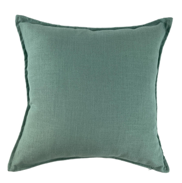 Poly Linen Mix with Flange Seafoam 50x50 - Canwell Interiors Limited - Malini
