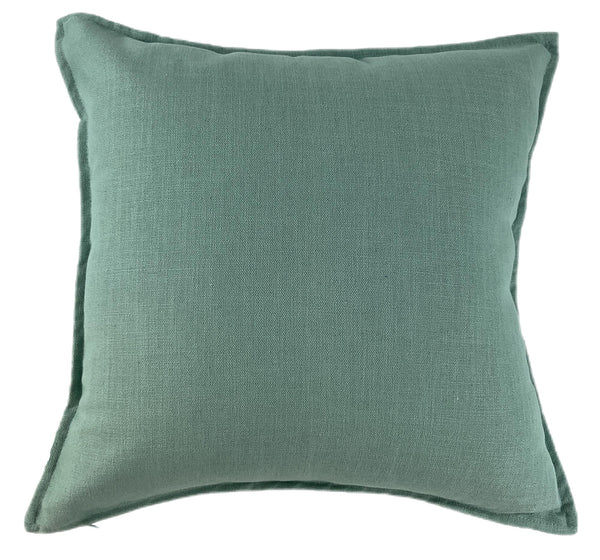Poly Linen Mix with Flange Seafoam 50x50 - Canwell Interiors Limited - Malini