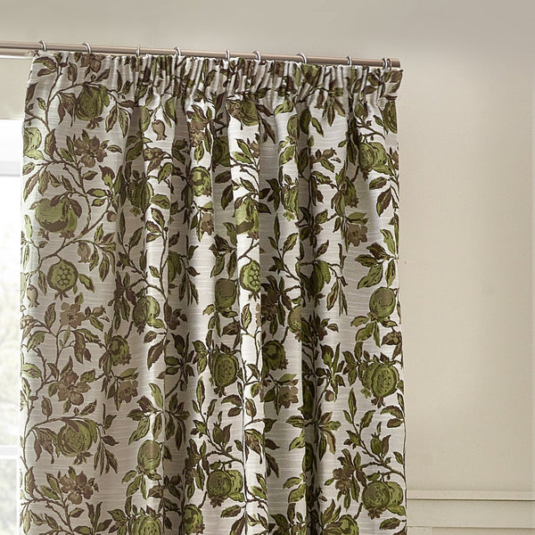 Pomegranate 167x137 Pencil Pleat Curtains Green - Canwell Interiors Limited - Riva