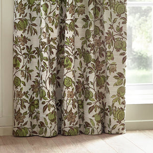Pomegranate 167x137 Pencil Pleat Curtains Green - Canwell Interiors Limited - Riva