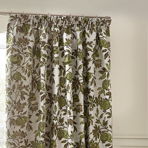 Pomegranate 167x182 Pencil Pleat Curtains Green - Canwell Interiors Limited - Riva