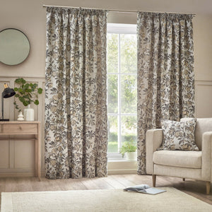 Pomegranate 167x182 Pencil Pleat Curtains Natural - Canwell Interiors Limited - Riva