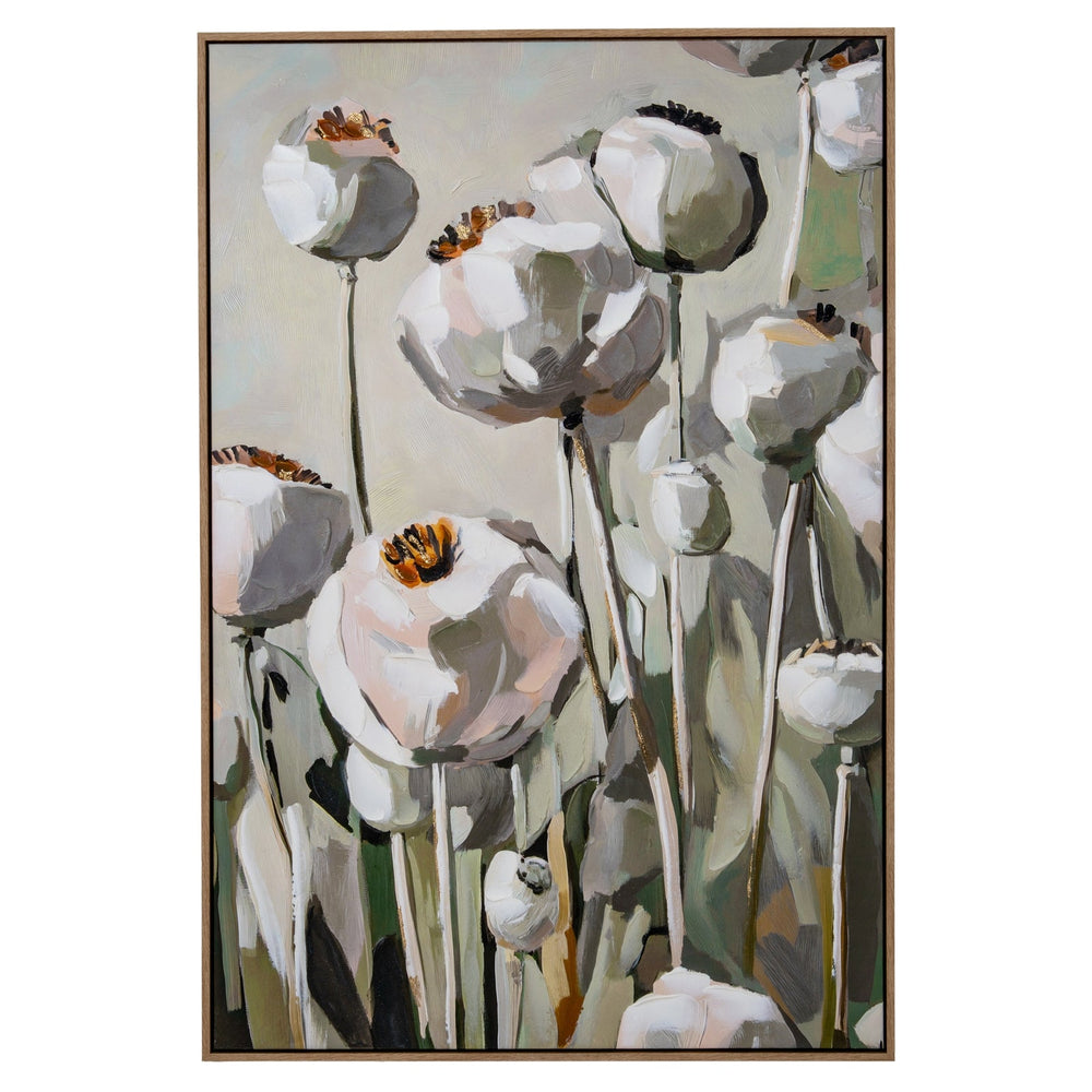 Poppy Heads Hand Painted Canvas in Frame - Canwell Interiors Limited - Hills