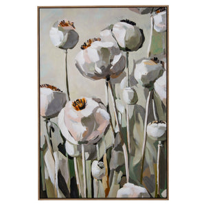 Poppy Heads Hand Painted Canvas in Frame - Canwell Interiors Limited - Hills