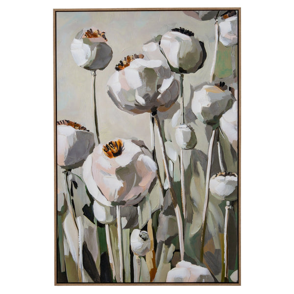 Poppy Heads Hand Painted Canvas in Frame - Canwell Interiors Limited - Hills