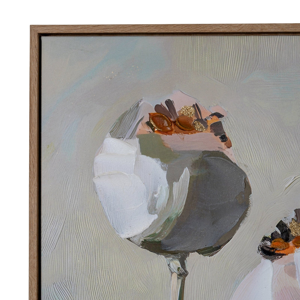 Poppy Heads Hand Painted Canvas in Frame - Canwell Interiors Limited - Hills