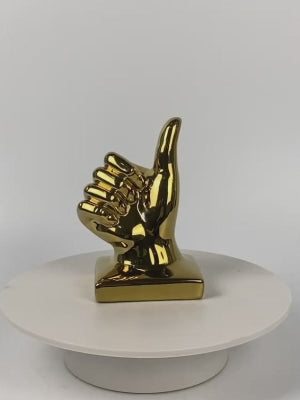 16cm Gold Thumbs Up Sign Sculpture