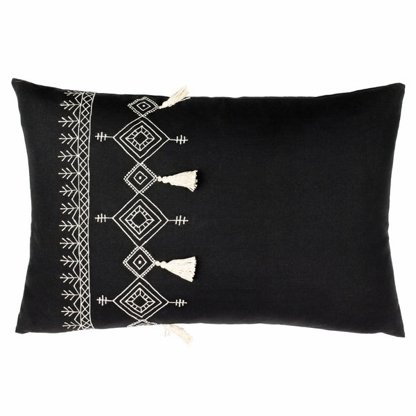 Pritta 40x60 Feather Filled Cushion Black - Canwell Interiors Limited - Riva