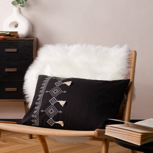 Pritta 40x60 Feather Filled Cushion Black - Canwell Interiors Limited - Riva