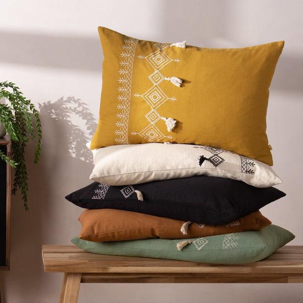 Pritta 40x60 Feather Filled Cushion Black - Canwell Interiors Limited - Riva