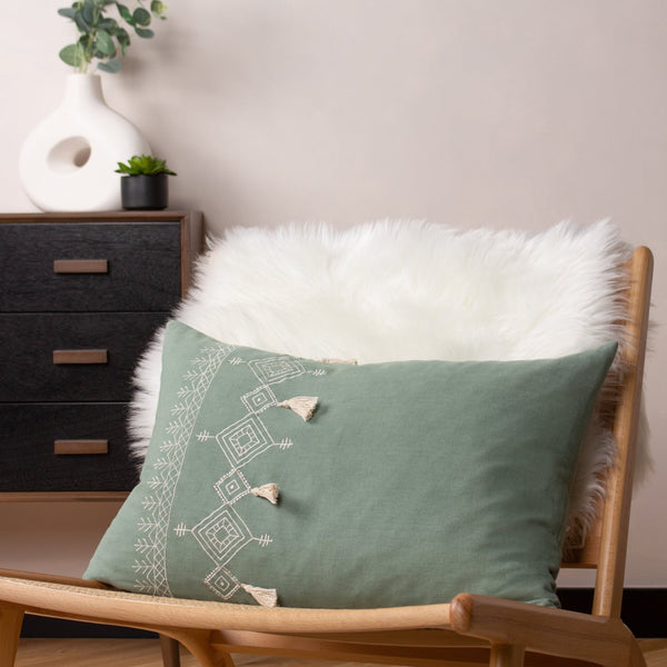 Pritta 40x60 Feather Filled Cushion Eucalyptus - Canwell Interiors Limited - Riva