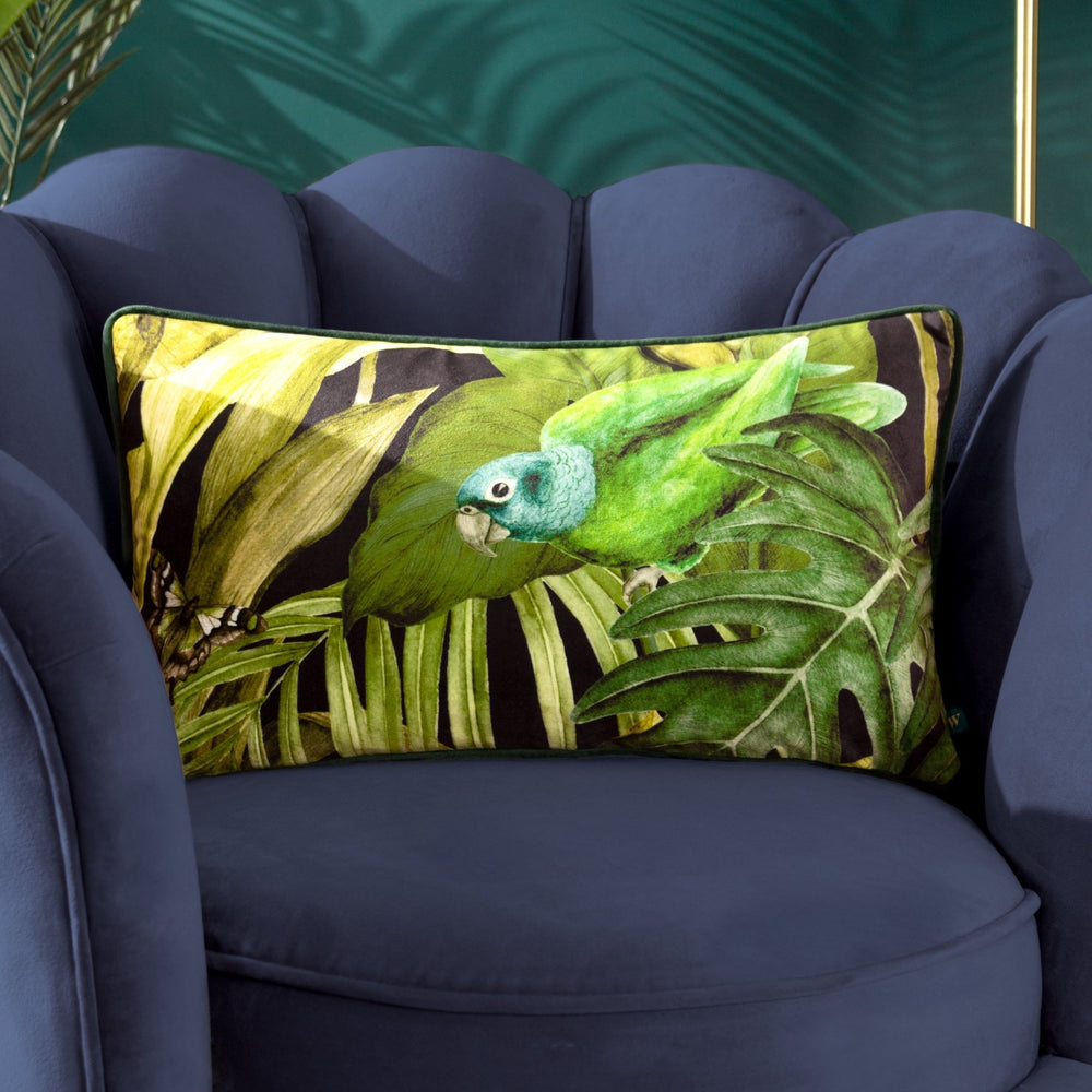 Psitta 30x50 Feather Filled Cushion Black - Canwell Interiors Limited - Riva