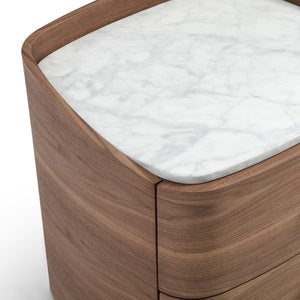 Vertu Bedside Table - Walnut - Tommy Franks