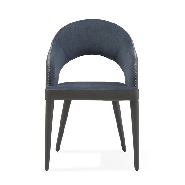 Jiva Dining Chair - Nappa Midnight Blue & Grey - Tommy Franks