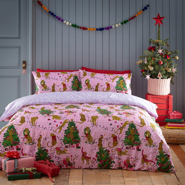 Purrfect Christmas King Size Duvet Set Pink/Lilac - XShowhome Limited - Riva