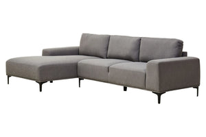 Toulon 3 Seat Grey Fabric Left Chaise Sofa - Xshowhome