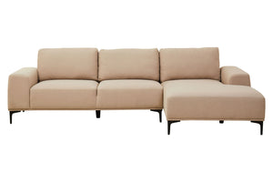 Toulon 3 Seat Natural Fabric Right Chaise Sofa - Xshowhome