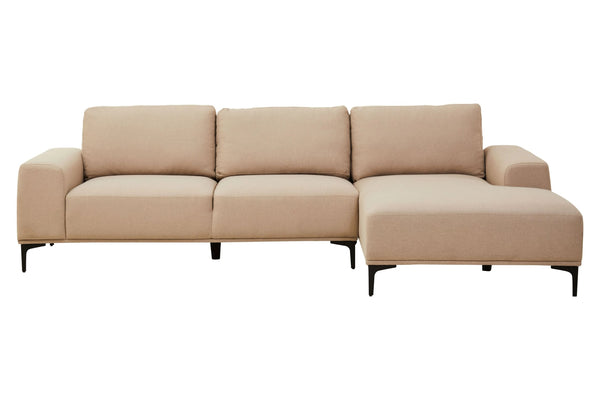 Toulon 3 Seat Natural Fabric Right Chaise Sofa - Xshowhome