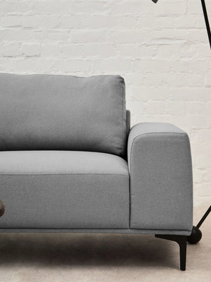 Toulon 3 Seat Grey Fabric Left Chaise Sofa - Xshowhome