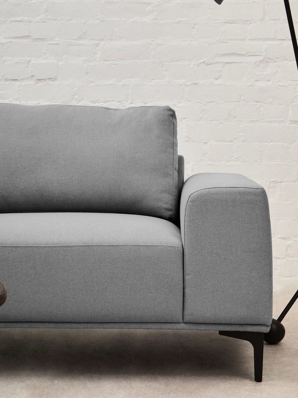 Toulon 3 Seat Grey Fabric Left Chaise Sofa - Xshowhome