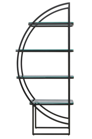 Vogue Black Right Half Moon 4 Tier Shelf Unit - Xshowhome