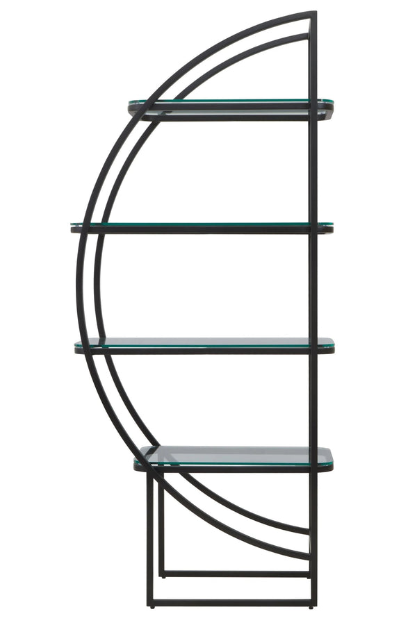 Vogue Black Right Half Moon 4 Tier Shelf Unit - Xshowhome