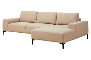 Toulon 3 Seat Natural Fabric Right Chaise Sofa - Xshowhome