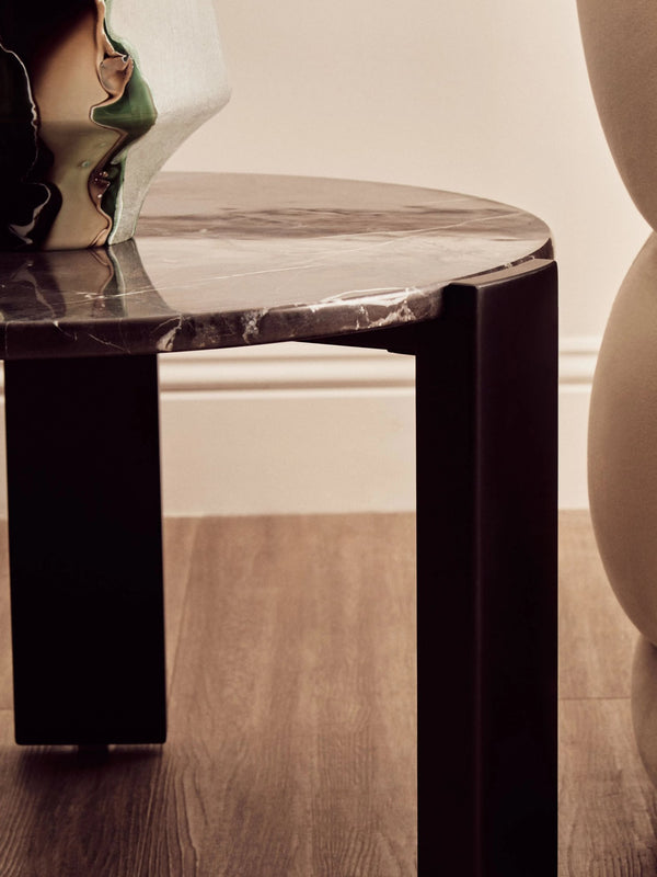 Palermo Round Black Marble Top Small Coffee Table - Xshowhome