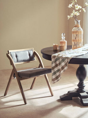 Cebu Grey Wash Elm Wood Folding Chair - Xshowhome