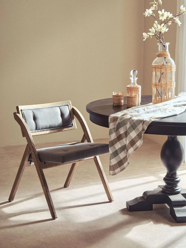 Cebu Grey Wash Elm Wood Folding Chair - Xshowhome