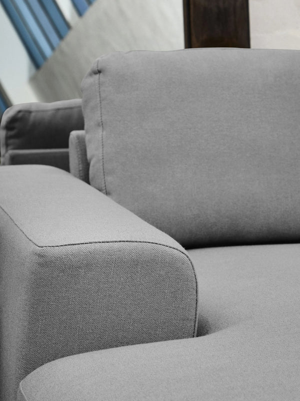 Toulon 3 Seat Grey Fabric Left Chaise Sofa - Xshowhome