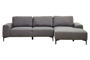 Toulon 3 Seat Grey Fabric Right Chaise Sofa - Xshowhome