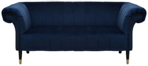 Siena Two Seat Midnight Blue Velvet Sofa - Xshowhome