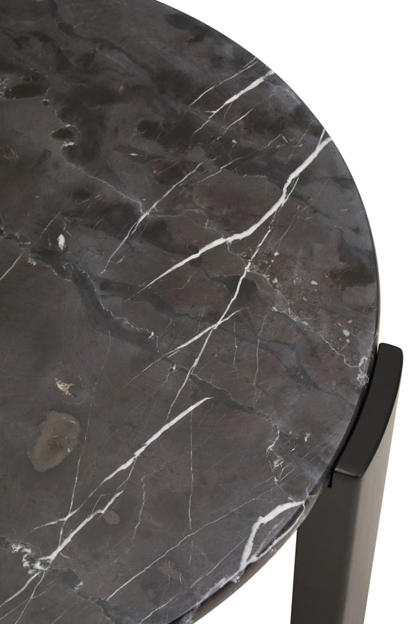 Palermo Round Black Marble Top Small Coffee Table - Xshowhome