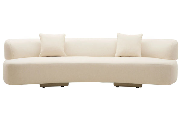 Ozzano Cream Linen 3 Seater Sofa - Xshowhome