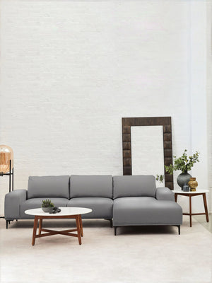 Toulon 3 Seat Grey Fabric Right Chaise Sofa - Xshowhome