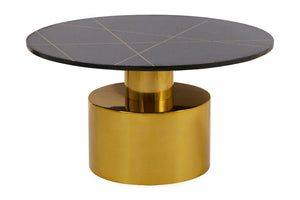 Rabia Coffee Table With Black Marble Top - Canwell Interiors Limited - Xshowhome