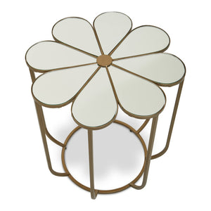 Rabia Petal Side Table With Marble Top - Canwell Interiors Limited - Xshowhome